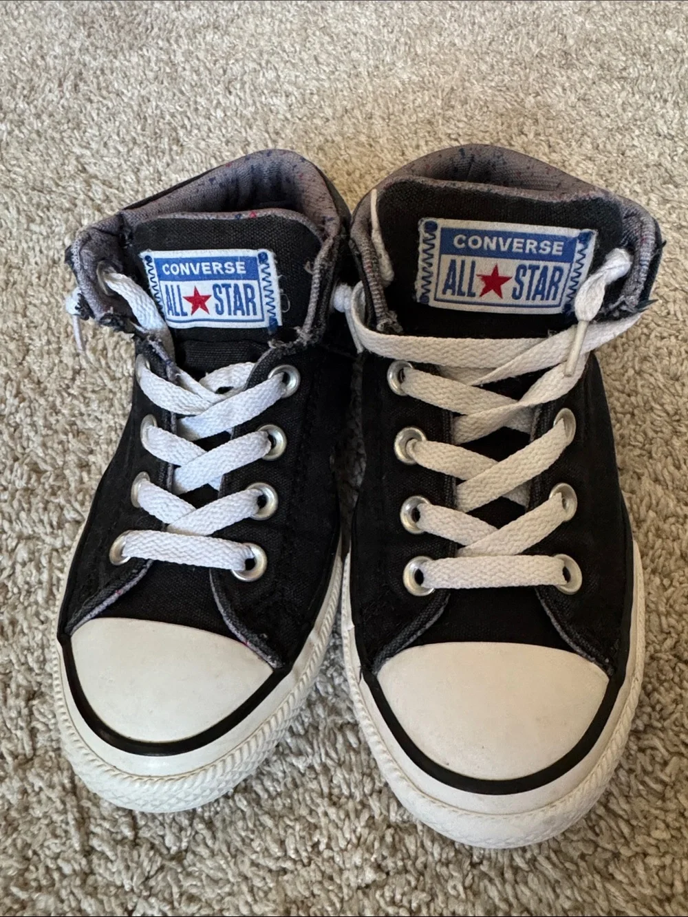 Converse Kids Black and White High Top Sneakers